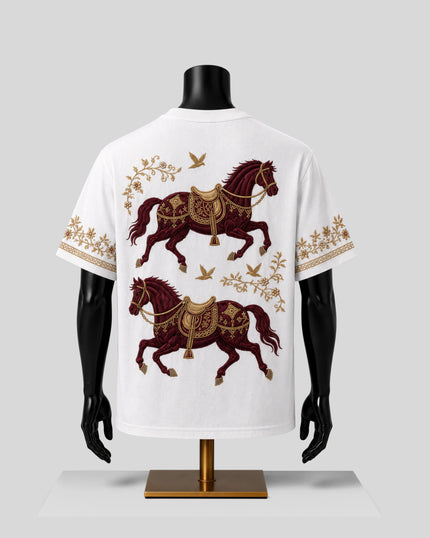 Royal Horse Graphic White Backside T-Shirt