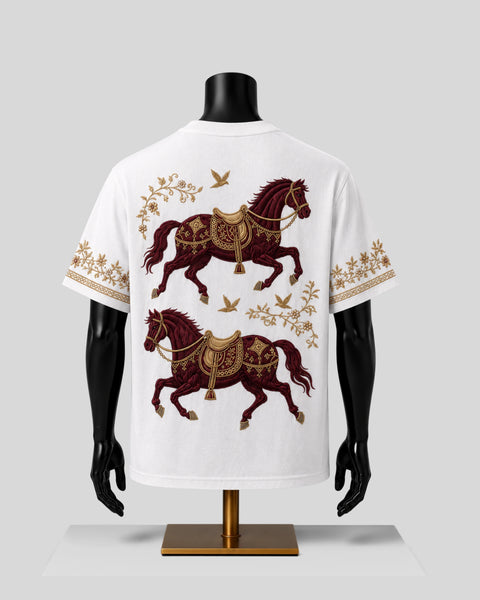 Royal Horse Graphic White Backside T-Shirt
