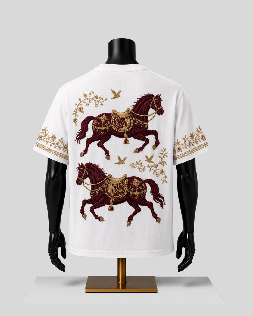 Royal Horse Graphic White Backside T-Shirt