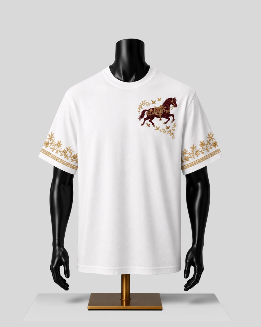 Royal Horse Graphic White Frontside T-Shirt