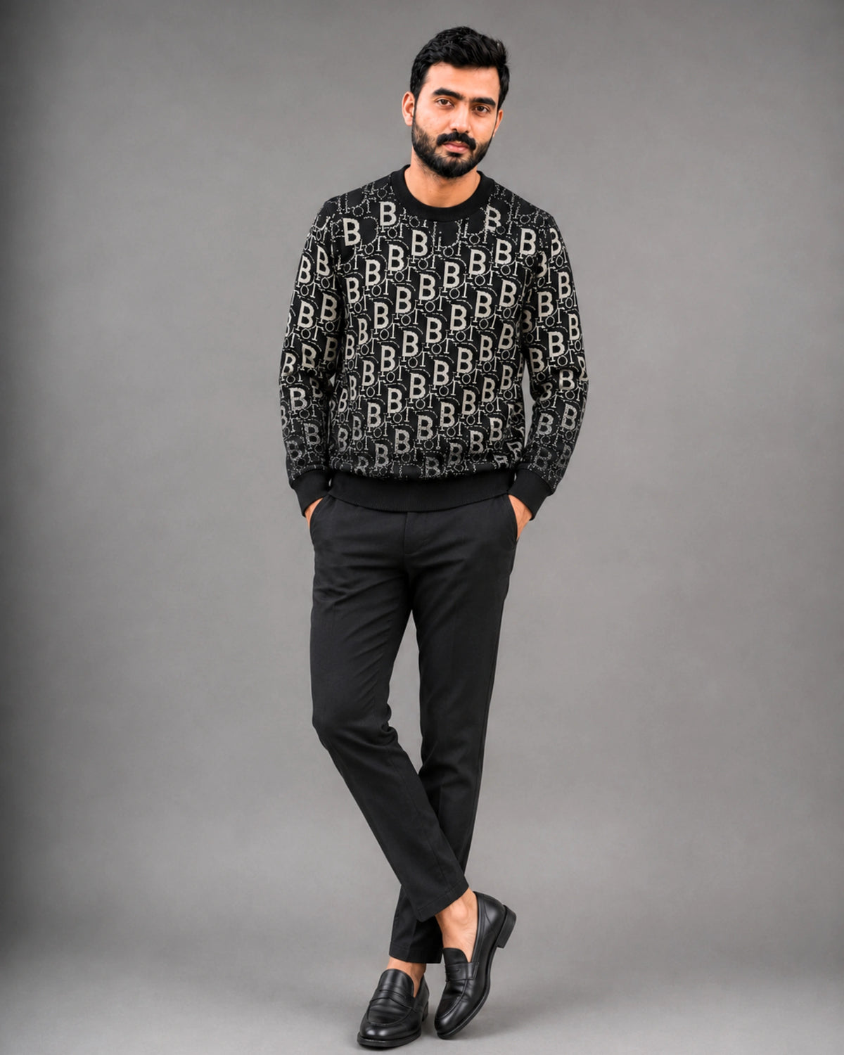 monogram-signature-sweatshirt-black-model-wear-webp